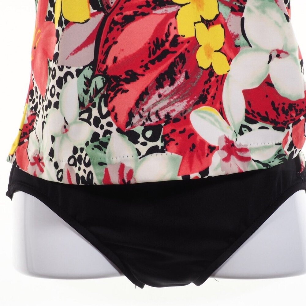 Le Cove Swimsuit Womens Size 12 One Piece Tummy Control Multi Color Floral - Picture 6 of 10